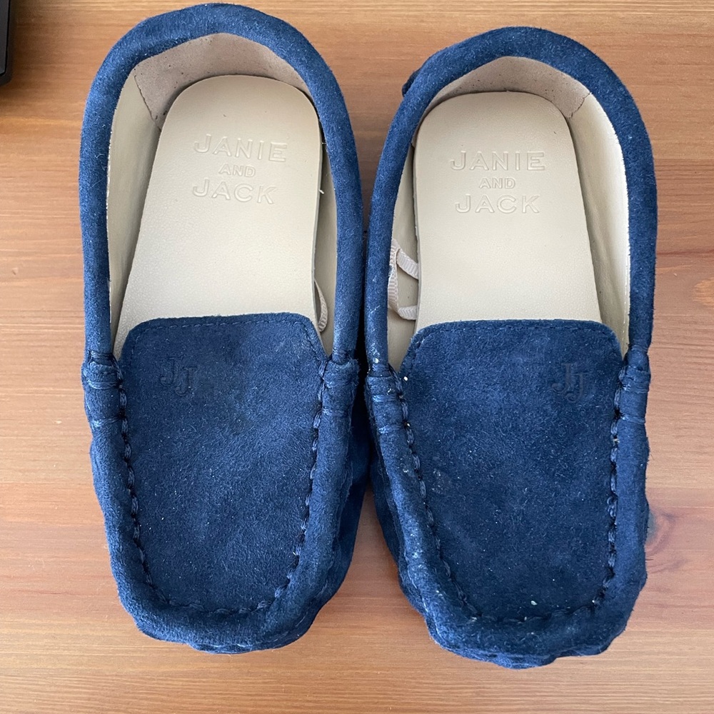 Janie and Jack Suede Driving Shoe Loafer Navy